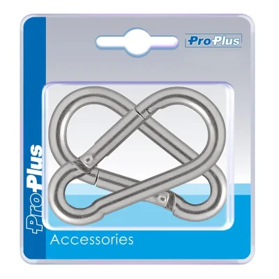 342354S - Karabinkrok rvs 8x80mm 2 stk i bisterpakning