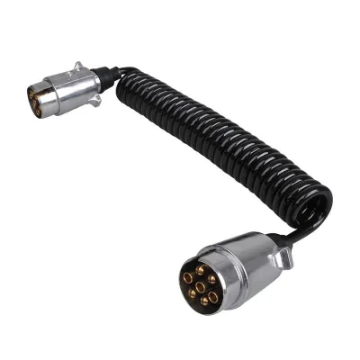 343537 - Spiralkabel 3,5M med 2x 7-stiftskontakt metall