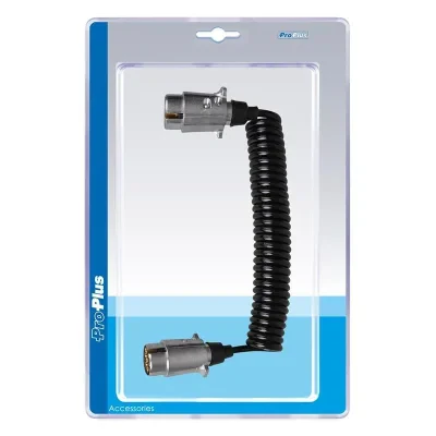 343537S - Spiralkabel 3,5M mit 2x Stecker 7-polig Metall im Blister