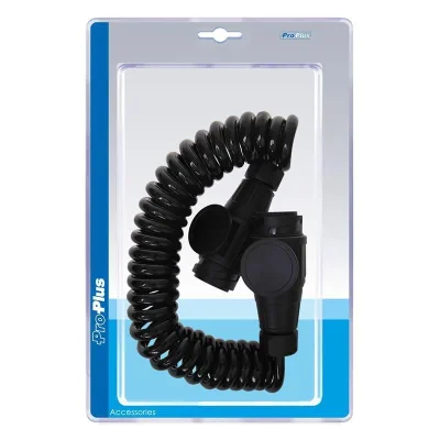 343538S - Spiraalikaapeli 3,5M 8 johdin 2x pistoke 13-nap PVC sisään kuplapakkaus