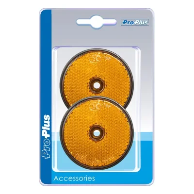 343755S - Reflector amber 60mm screw-on 2 pieces in blister