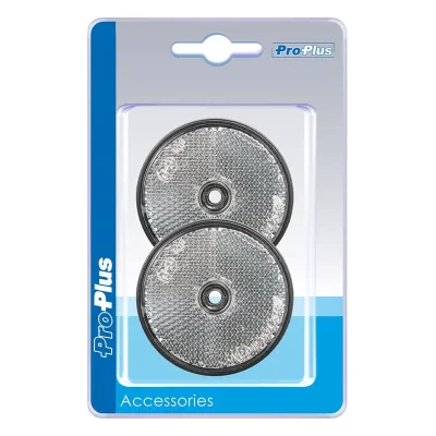 343756S - Catarifrangente bianca 60mm a vite 2 pezzi in confezioni blister