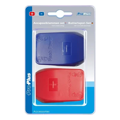 347005S - Batteripolklämma set (+) och (-) med snabb frigöringsmekanism i blåsförpackning