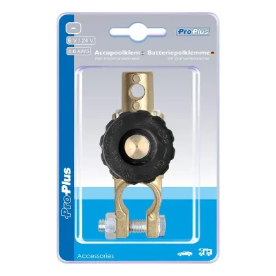 347022S - Battery terminal clamp (-) 17.5mm with disconnect switch in blister