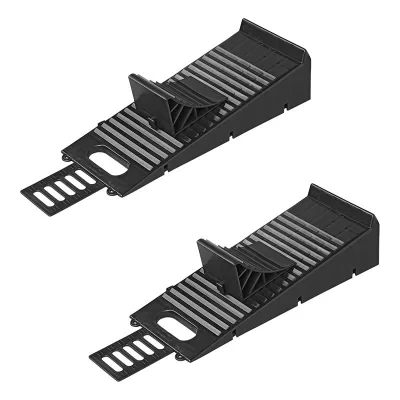 361560V01 - Leveller with wheel chock black - set of 2 pieces