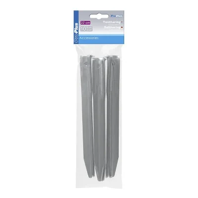 364645S - Halvrund teltplugg av metall 22cm 10 stk i poly pose