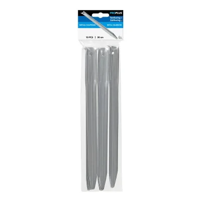 364646S - Tentpeg 30cm metal halfround 10 pieces in polybag