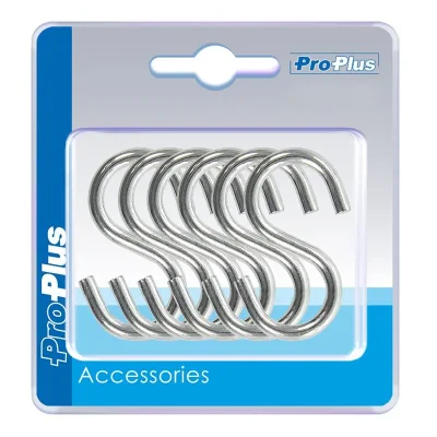 365824S - S hook Ø4mm 4,4x2,1cm 6 pieces in blister
