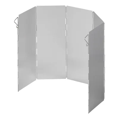 370340 - Vindskjerm 5-delt aluminium sammenleggbar 49 x 26 cm