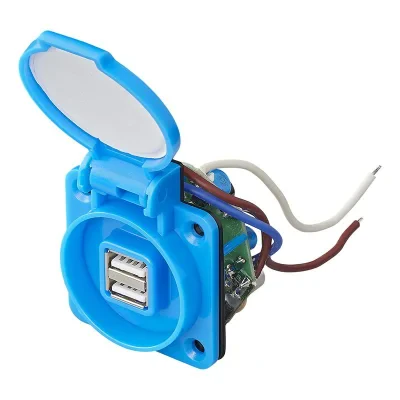 373568 - Inbouwdoos 230VAC met 2x USB-A / 5V max. 2100mA