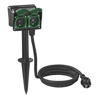 373622DE - Garden socket Schuko 4-way 2M 3x2.5mm²