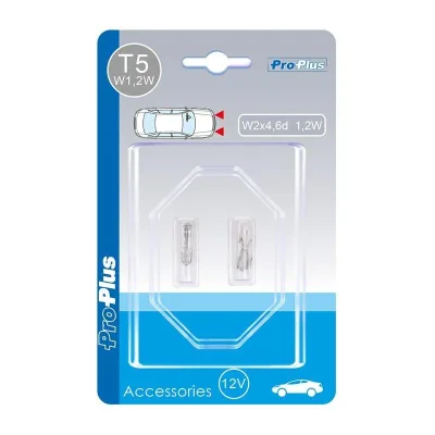 410495S - Billampa 12V 1,2W T5 W2x4,6d 2 stycken i blåsförpackning