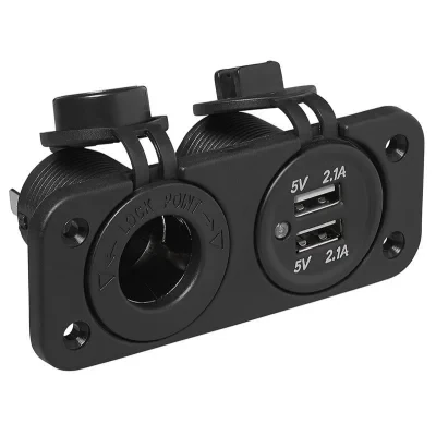 450460 - Einbau Kit: Steckdose DIN + USB Doppel-steckdose Typ A 2x2100mA