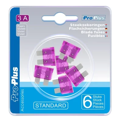 490334 - Blad sikringer standard 3A fiolett 6 stks i bisterpakning
