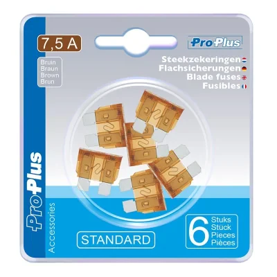 490336 - Steekzekeringen standaard 7,5A bruin 6 stuks in blister