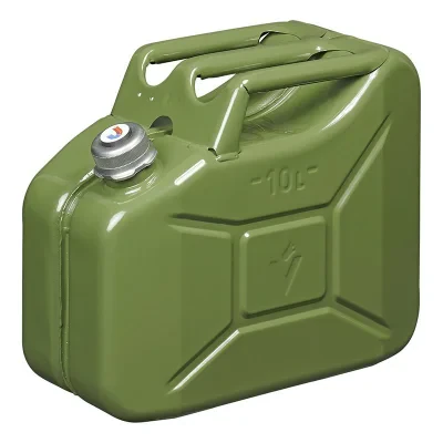 530091 - Jerrykannu 10L metallinen vihreä kanssa magneettinen kierrekorkki UN- & TüV-hyväksytty