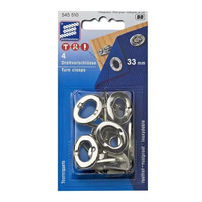SF_957016 - Skruvfästen med öljetter, 33mm, 4 stycken i blåsförpackning