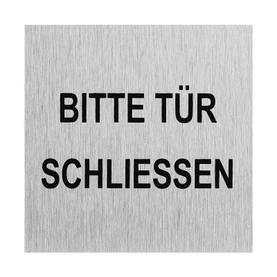 SF_972065 - Aluminium deurbordje " Bitte tür Schliessen " 60x60mm