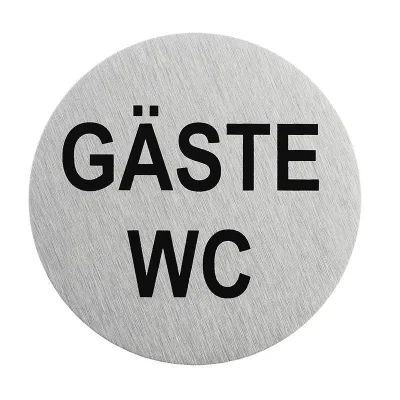 SF_972073 - Alumiini ovikyltti " Gäste WC " Ø75mm