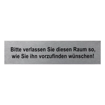 SF_972081 - Alumiini ovikyltti " Bitte verlassen Sie diesen Raum " 160x40mm