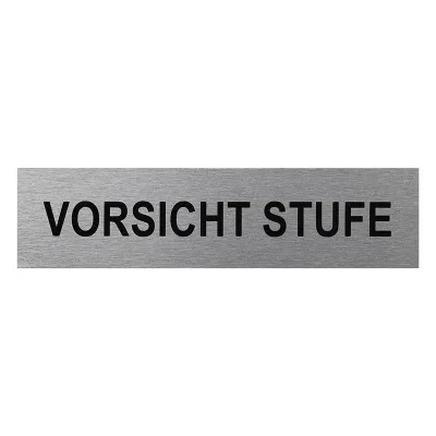 SF_972082 - Aluminium Türschild " Vorsicht Stufe " 160x40mm