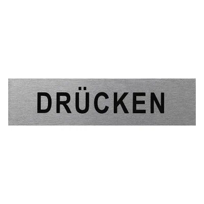 SF_972085 - Aluminium door sign " Drücken " 160x40mm