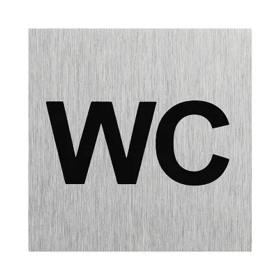 SF_972094 - Aluminium deurbordje " WC " 60x60mm
