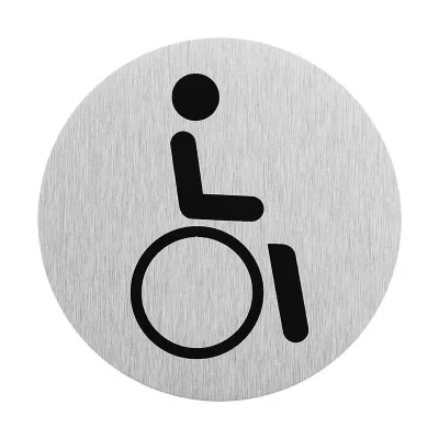 SF_972126 - Aluminium dørskilt " pictogram handicappet " Ø75mm