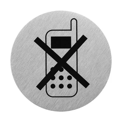 SF_972127 - Aluminium Türschild " Bild Handy aus schalten " Ø75mm