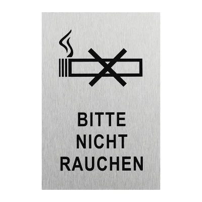 SF_972129 - Aluminium door sign " Bitte nicht Rauchen " 150x100mm
