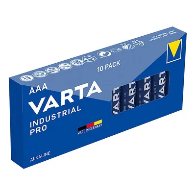 VA_LR03VAALKTRAY - Varta Industrial Alkaline-batterier AAA 10 stykk