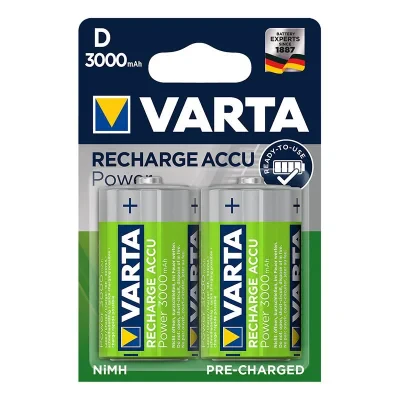 VA_VN12832 - Varta oppladbare Accu Power-batterier D 3000 mAh 2 stykk i bisterpakning
