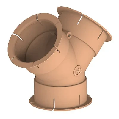 WHALE_DX6504B - Whale Luchtkanaal Y-stuk 65 mm beige