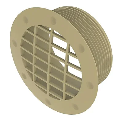 WHALE_DX6516B - Whale-Luftkanal-Festes Lüftungsgitter 65 mm beige
